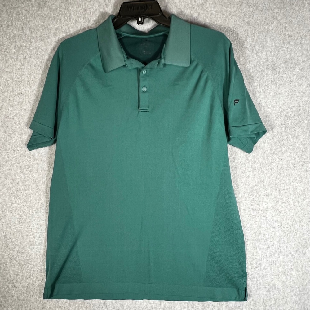 Fabletics‎ Polo Shirt Mens Large Green Short Sleeve Performance Golf Activewear